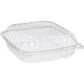 FP-HC99PET-1C 9X9 CLEAR HINGED PET PLASTIC CONTAINER 200/CS