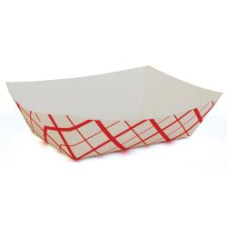 J500 RED CHECKERED 5# PAPER FOOD TRAYS 500/CS