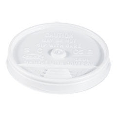 DCC16UL WHITE PLASTIC SIPPER LID FOR 12-24 OZ HOT/COLD FOAM CUPS 1000/CS