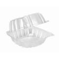 KE-HC66PLA-1C 6X6 PLA CLEAR HINGED CONTAINER 500/CS