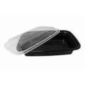 IM-FC1028B 28 OZ BLACK RECTANGLE CONTAINER W/CLEAR LIDS 150/CS