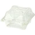 KL-CS-6 CLEAR PLA 6X6X3 HINGED CONTAINER 500/CS