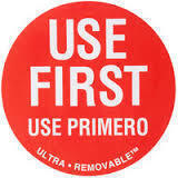 322UF4911 3 INCH USE FIRST STICKER Roll