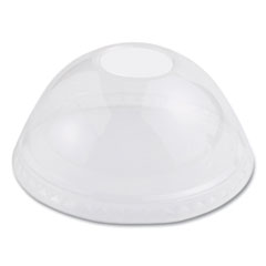 CPL-CS-12D PLA CLEAR DOME LID WITH HOLE FOR 12-24 OZ COLD CUPS 1000/CS