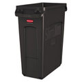 RCP1955959 BLACK RECTANGULAR 16 GALLON SLIM JIM TRASH CONTAINER Each