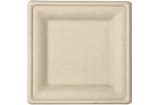 EDP-66-PF HEAVY WEIGHT SQUARE FIBER PLATE 6.25X6.25 NATURAL COLOR PFAS FREE 500/CS