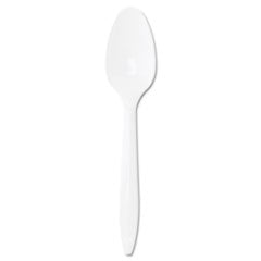 E175002 WHITE MEDIUM WEIGHT PLASTIC TEASPOON 1000/CS