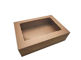 24263K KRAFT PASTRY BOX WITH WINDOW 14X10X4 100/CS