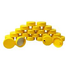 500L38FTPSY YELLOW PLASTIC FLIP TOP LID WITH PRESSURE SENSITIVE LINER 2000/CS