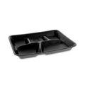 YTHB0500SGBX PACTIV FOAM 5 COMP LUNCH TRAY BLACK 500/CS