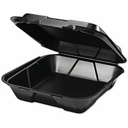 15429 9.25X9.25 IN FOAM BLACK HINGED TO GO CONTAINER 200/CS