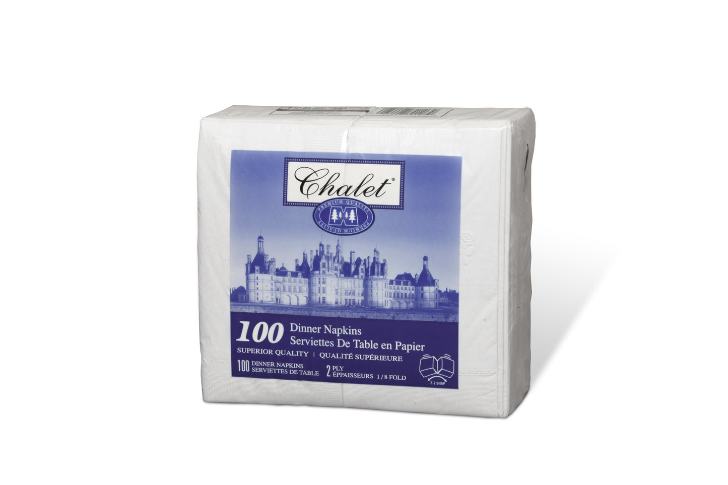 07130 KRUGER CHALET 2 PLY 1/8 WHITE DINNER NAPKIN 15X16 3000/CS
