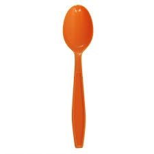 U2033 (ORANGE) TEASPOON - PLASTIC HEAVY WEIGHT - ORANGE 1000/CS