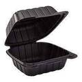 KE-HC66MFPP-1CB 6X6 BLACK MINERAL FILLED PP HINGED CONTAINER 400/CS