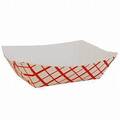 EFT300 EMPRESS 3# RED PLAID FOOD TRAY 500/CS