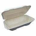 KE-BHC96N-1CFF 9X6 BAGASSE COMPOSTABLE CLAMSHELL NATURAL COLOR 200/CS