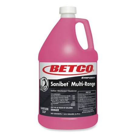 2370400 BETCO SANIBET MULTIQUAT SANITIZER 4/CS