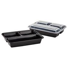 IM-FC1032B 32 OZ 3-COMPARTMENT RECTANGLE CONTAINER COMBO 150/CS