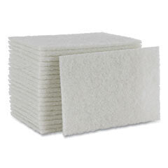 BWK198 LIGHT DUTY SCOURING PADS WHITE 6X9 IN 20/BX