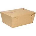 FP-FTG110K #4 7.5X5.5X3.5 110 OZ KRAFT FOLD TO GO CONTAINER 160/CS