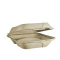 TO-SC-U8T 8X8X3 3 COMPARTMENT COMPOSTABLE CLAMSHELL Case