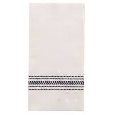 FP1112 FASHNPOINT 1/8 FOLD DINNER NAPKIN-WHITE/BLACK 800/CS