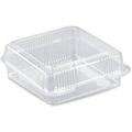 KE-HC88PLA-1C 8X8X3 PLA CLEAR HINGED CONTAINER 250/CS