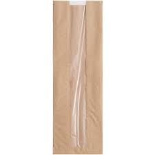 FP-BWB01K WINDOWED KRAFT BAGUETTE BAG 4.3X23.6X2.6 500/CS