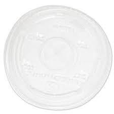 KE-KC107TS STRAW SLOTTED FLAT LID FOR 32 OZ PLA CLEAR CUPS 500/CS