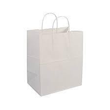 88206 BISTRO ROPE HANDLE 10X6.75X12 WHITE PAPER BAG 250/CS
