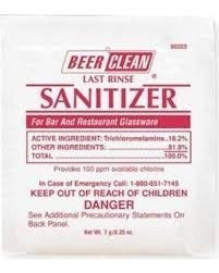DVO90223 BEER CLEAN SANITIZER POUCH 100/CS