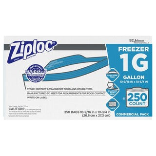 SJN364937 SC ZIPLOCK FREEZER BAG 1 GALLON 250/CS