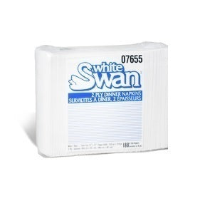 07655 WHITE SWAN 1/8 FOLD DINNER NAPKIN 2 PLY WHITE 15X16 3008/CS