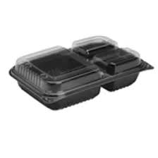 919019-PM94 3 COMPT HINGED PLASTIC CONTAINER 100/CS