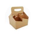 C5500K 4 CUP KRAFT HANDLED CARDBOARD DRINK CARRIER FOR 12-32 OZ 200/CS