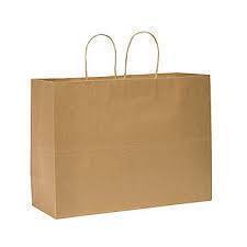 87129 16X6X12 KRAFT TOTE BAG W/HANDLE 250/CS