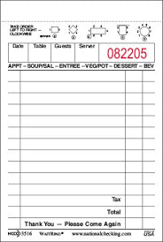 3516SP PAPER 1 PART GUEST CHECK Case