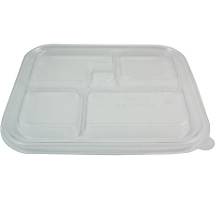 TRL-CS-BB CLEAR PLA LID FOR 5 COMPARTMENT FIBER BENTO BOX 300/CS