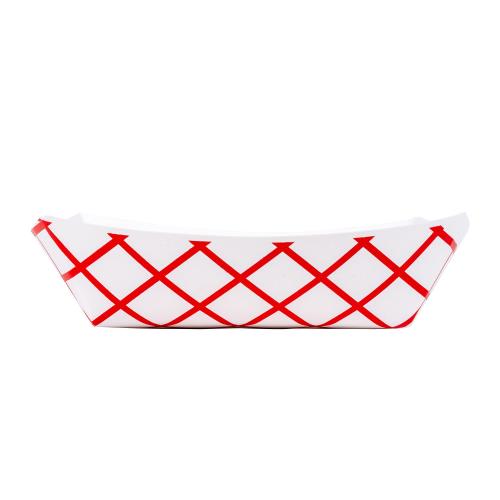 J100 RED CHECKERED #1 PAPER FOOD TRAYS 1000/CS
