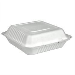79000004 MOLDED FIBER WHITE CLAMSHELL 9X9X3 200/CS
