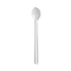 E175007 WHITE PLASTIC 8 IN SODA SPOON 1000/CS