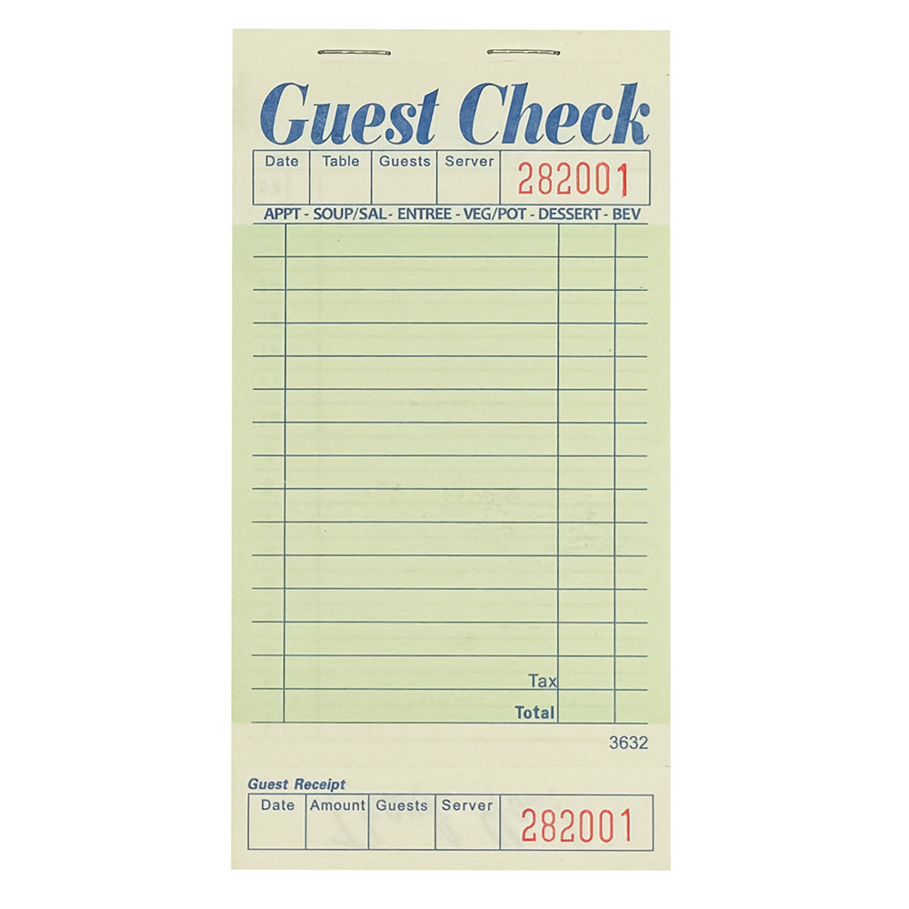 EMPDC501P GUEST CHECKS 16 LINE 1 PART PAPER 3.5X6.75 50/CS