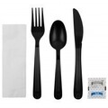 U2203B CUTLERY KIT HEAVY WEIGHT BLACK 250/CS