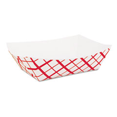 0417 2# RED CHECKERED FOOD TRAY 1000/CS