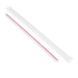 G775RWXA72 GIANT PAPER WRAPPED STRAW-RED/WHITE STRIPE 7200/CS