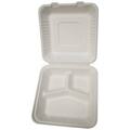 HL-93 PRIMEWARE 3 COMPARTMENT 9X9X3 HINGED NATURAL FIBER CLAMSHELL 200/CS