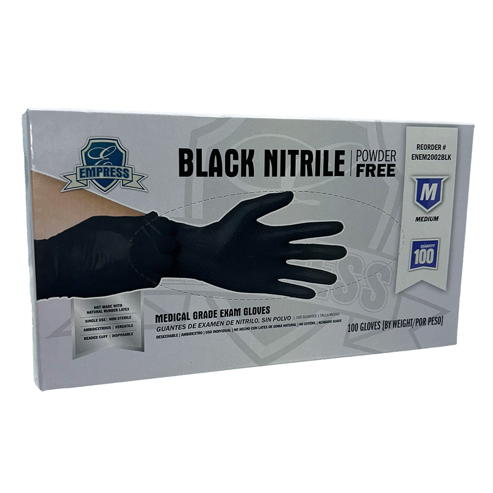ENEM2002BLK MEDIUM BLACK POWDER FREE NITRILE GLOVES 1000/CS
