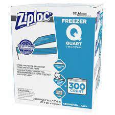 696187 SC ZIP-LOC QUART FREEZER BAGS 300/CS