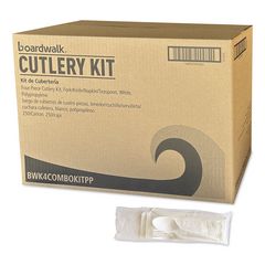 BWK4COMBOKITPP MEDIUM WEIGHT CUTLERY KIT 4 PIECE SET WHITE (F,N,S,NAP) 250/CS
