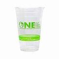 KE-KC24G 24OZ COMPOSTABLE CLEAR COLD CUP WITH GREEN STRIPE 600/CS
